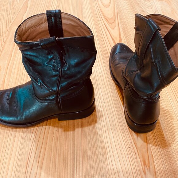 Cuero "The Austin" Leather Western Boots, Black Mens Size 7 D (Womens Size 9) - Picture 5 of 14